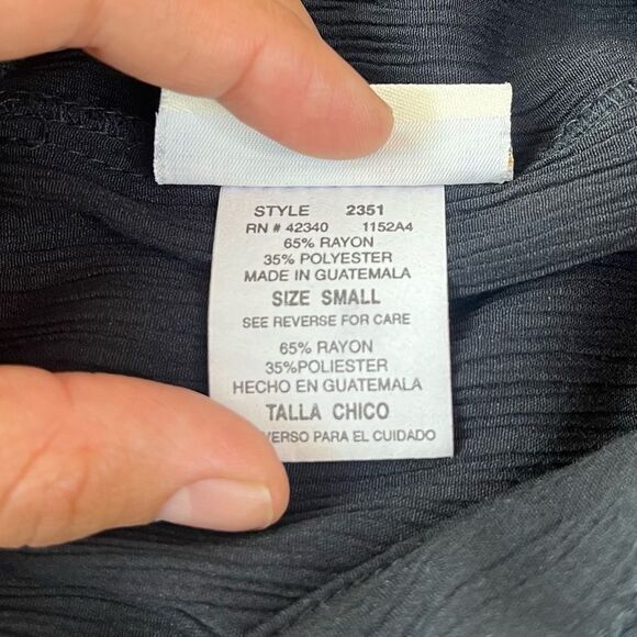 Jaclyn Smith Black Cropped Palazzo Pants Texture Pull On Stretch S - Picture 6 of 7